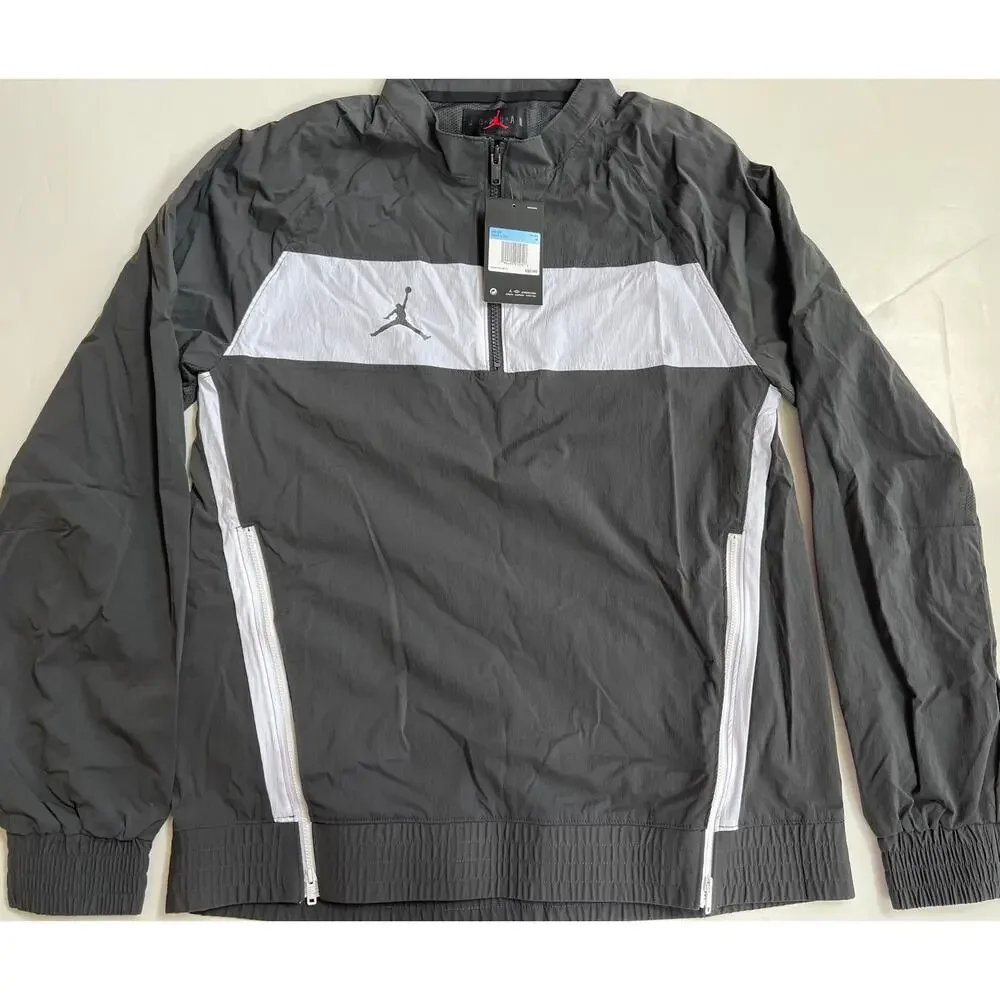Nike Air Jordan Team Dri Fit Woven Windbreaker Grey Jacket CD2218-060 Size M